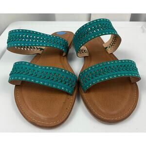 XOXO Women's Slide Sandals Teal Brown